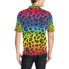 Rainbow Leopard Pattern Print Design A01 Men Polo Shirt