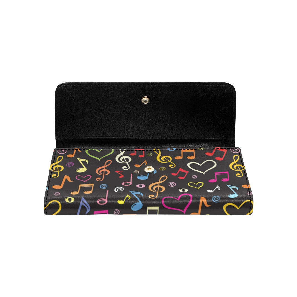 Music note Pattern Print Design A01 Women's Trifold Wallet