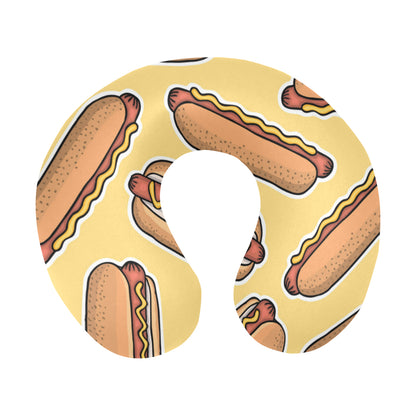 Hot Dog Pattern Print Design 01 U-Shaped Travel Neck Pillow