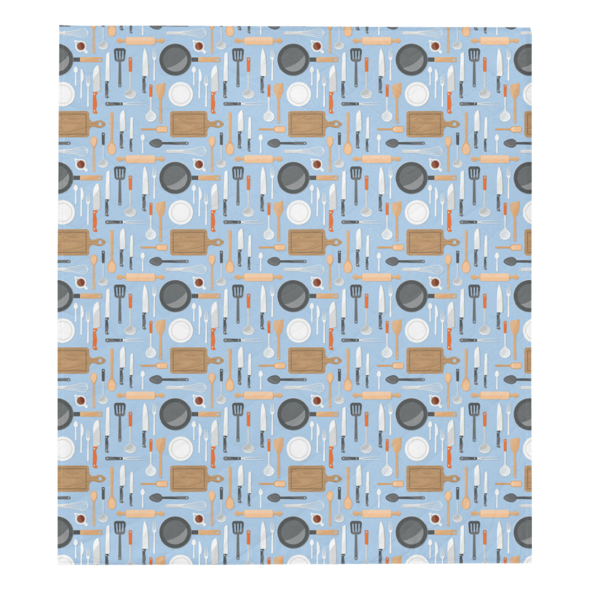 Cooking Kitchen Tools Pattern Print Design 02 Premium Quilt