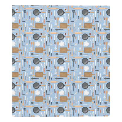 Cooking Kitchen Tools Pattern Print Design 02 Premium Quilt