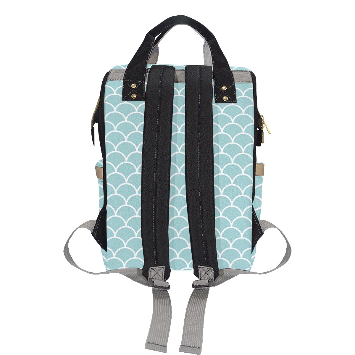 Scales Teal Pattern Print Design 02 Diaper Bag Backpack