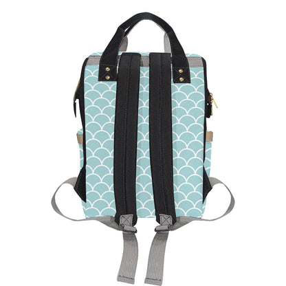 Scales Teal Pattern Print Design 02 Diaper Bag Backpack