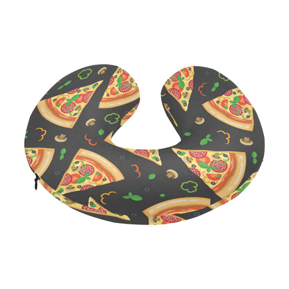 Pizza Pattern Print Design A02 U-Shaped Travel Neck Pillow