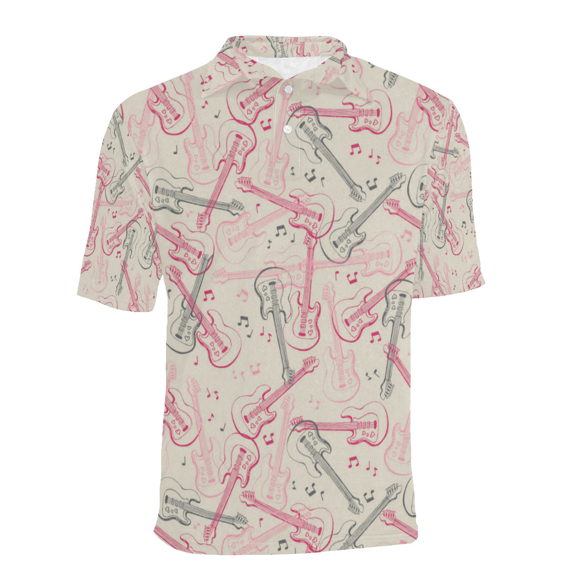 Bass Guitar Pattern Print Design 02 Men Polo Shirt