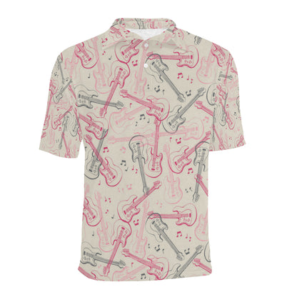 Bass Guitar Pattern Print Design 02 Men Polo Shirt