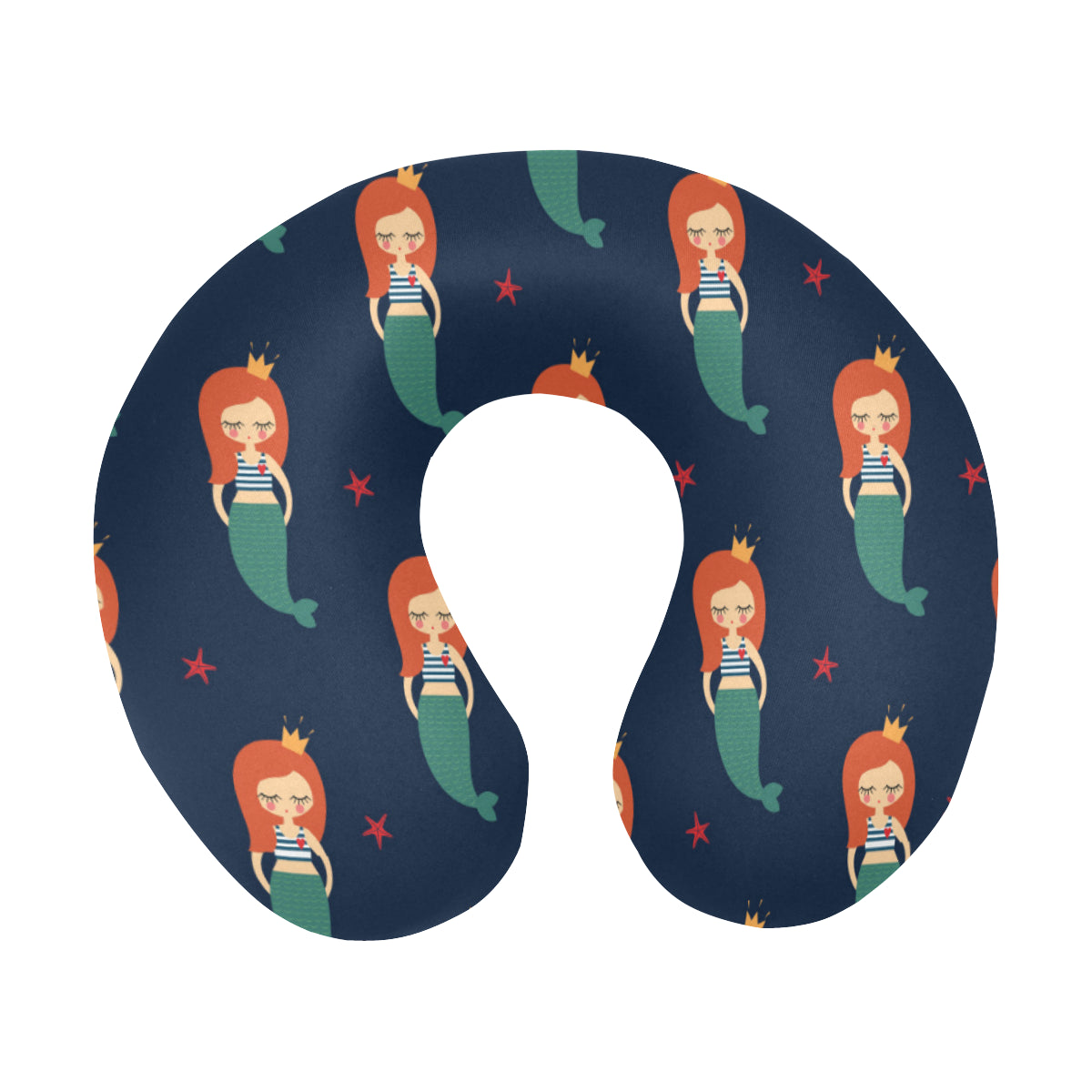 Mermaid Girl Pattern Print Design 01 U-Shaped Travel Neck Pillow