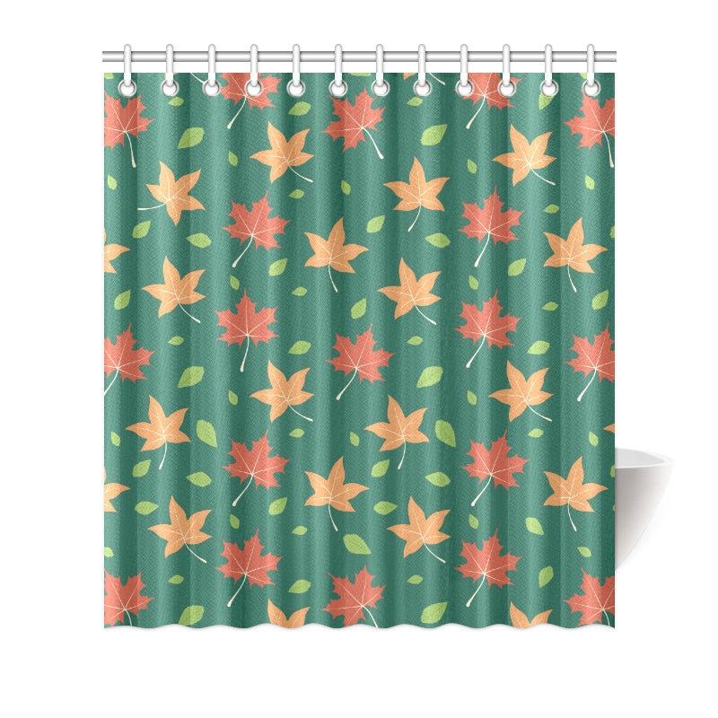 Maple Leaf Pattern Print Design 04 Shower Curtain