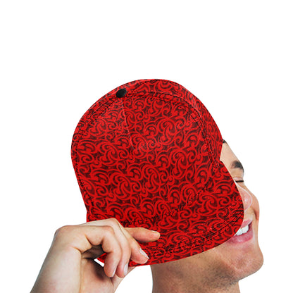 Maori Red Themed Design Print Snapback Cap