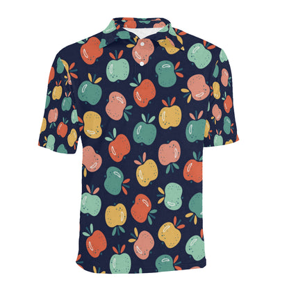 Apple Pattern Print Design AP09 Men Polo Shirt