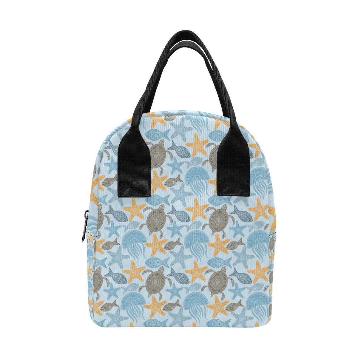 Polynesian Jellyfish Turtle Print Insulated Lunch Bag