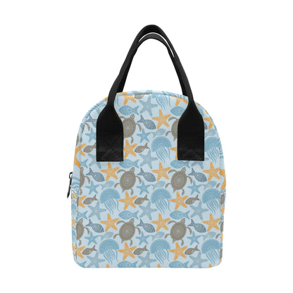 Polynesian Jellyfish Turtle Print Insulated Lunch Bag