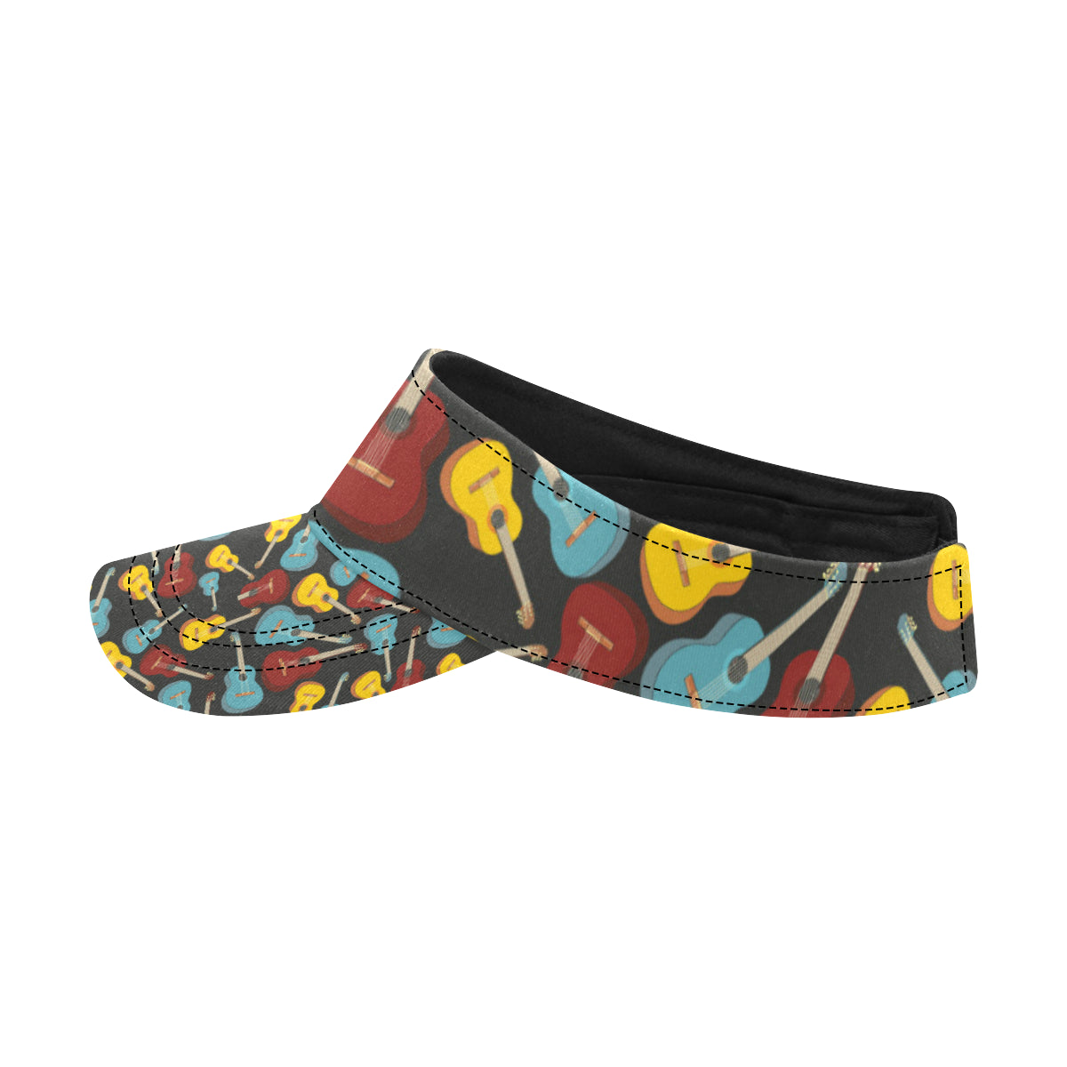 Acoustic Guitar Pattern Print Design 01 Unisex Sun Visor