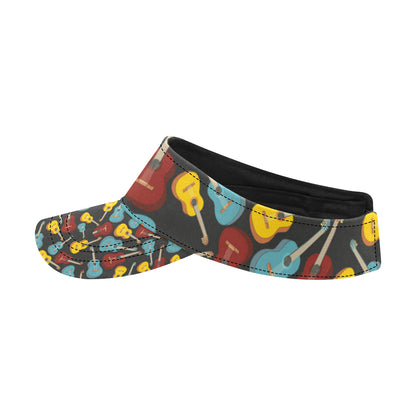Acoustic Guitar Pattern Print Design 01 Unisex Sun Visor
