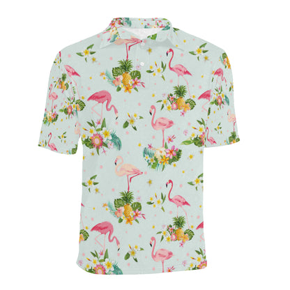 Flamingo Sweet Pattern Men Polo Shirt