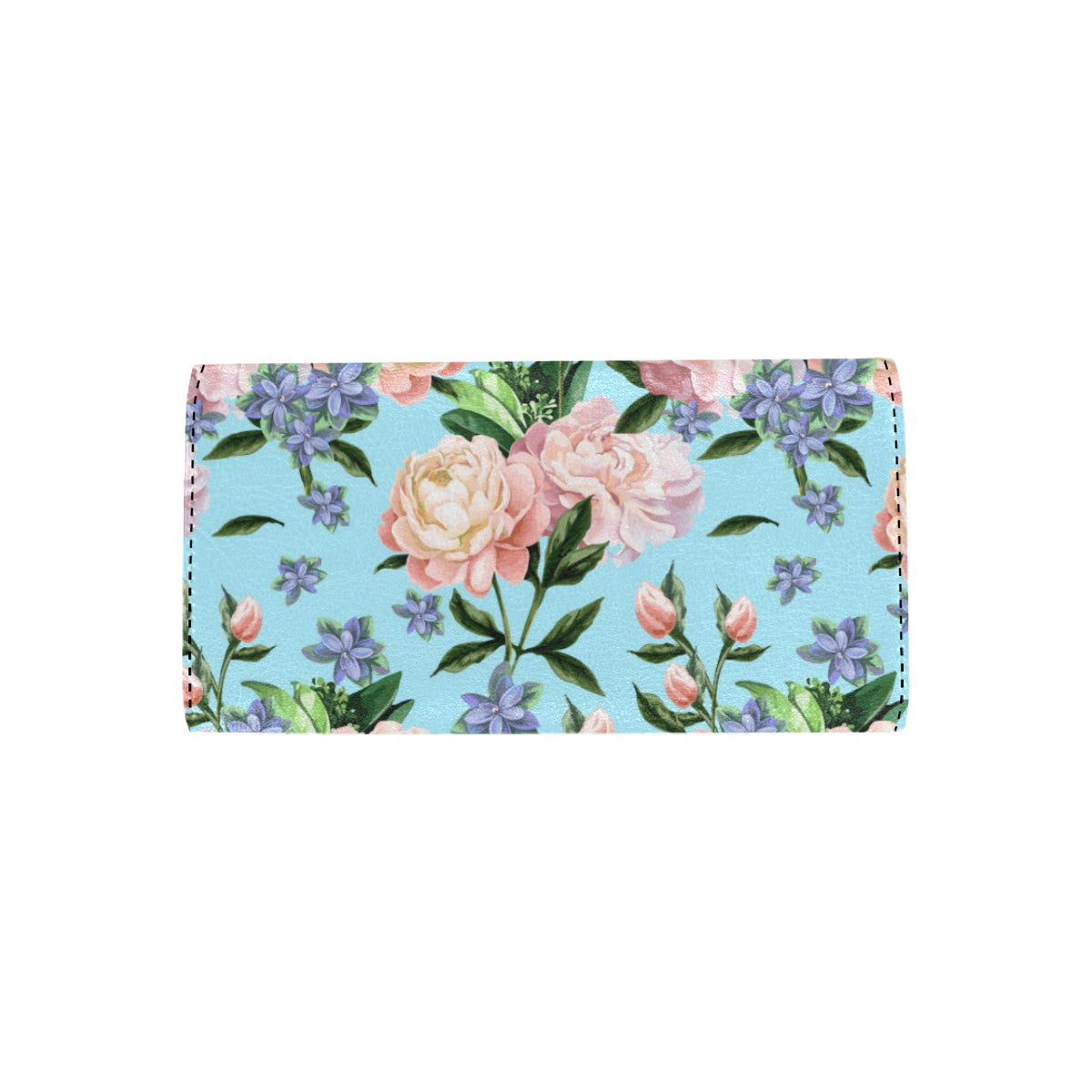 Peony Pattern Print Design PE02 Women's Trifold Wallet