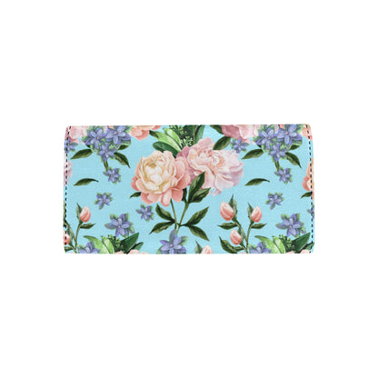 Peony Pattern Print Design PE02 Women's Trifold Wallet