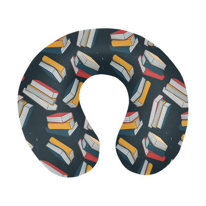Book Pattern Print Design 07 U-Shaped Travel Neck Pillow
