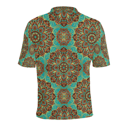 Medallion Pattern Print Design 02 Men Polo Shirt