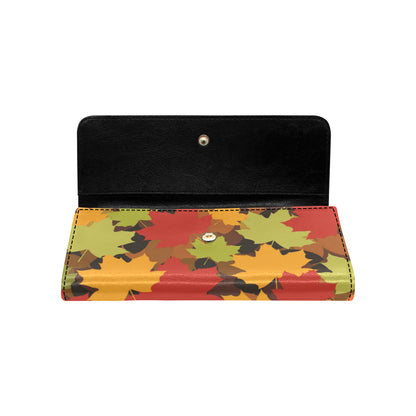 Maple Leaf Pattern Print Design 05 Women's Trifold Wallet