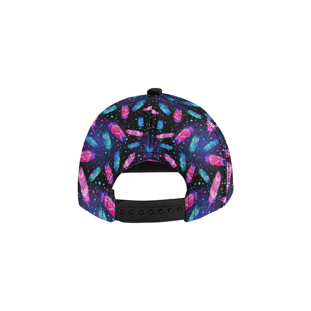 Feather Colorful Boho Design Print Snapback Cap