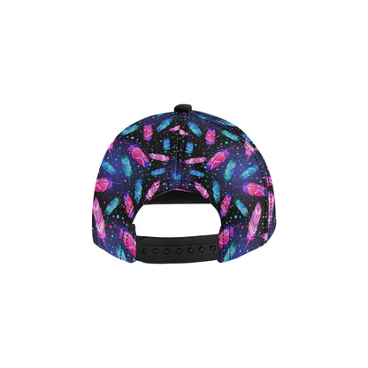 Feather Colorful Boho Design Print Snapback Cap