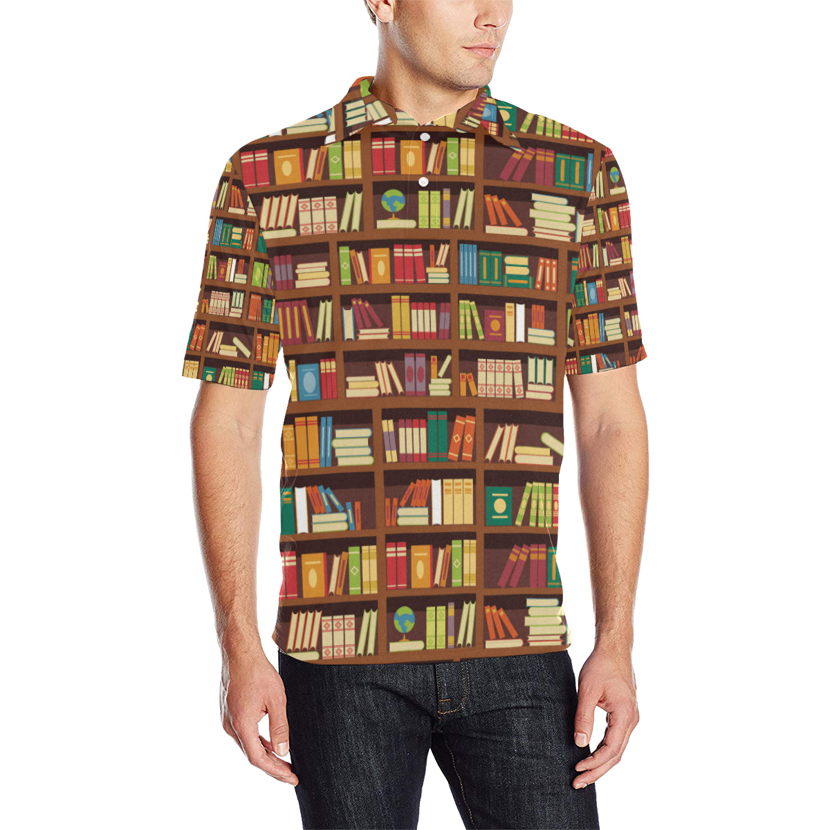 Book Pattern Print Design 06 Men Polo Shirt