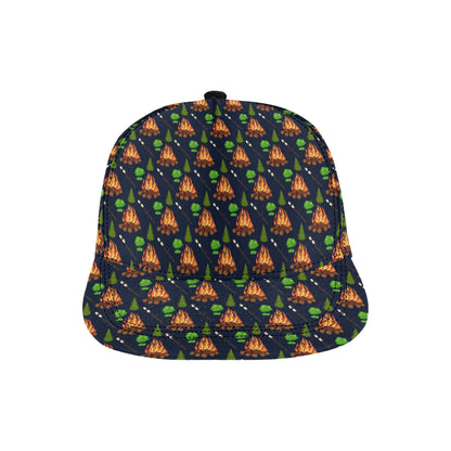 Camfire marshmallow Camping Design Print Snapback Cap