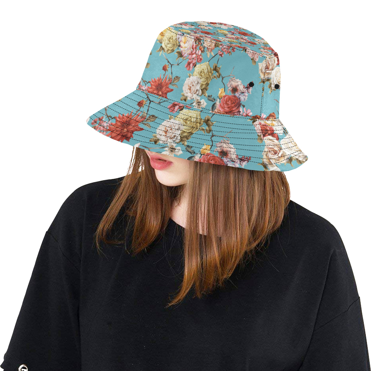 Summer Floral Pattern Print Design SF05 Unisex Bucket Hat