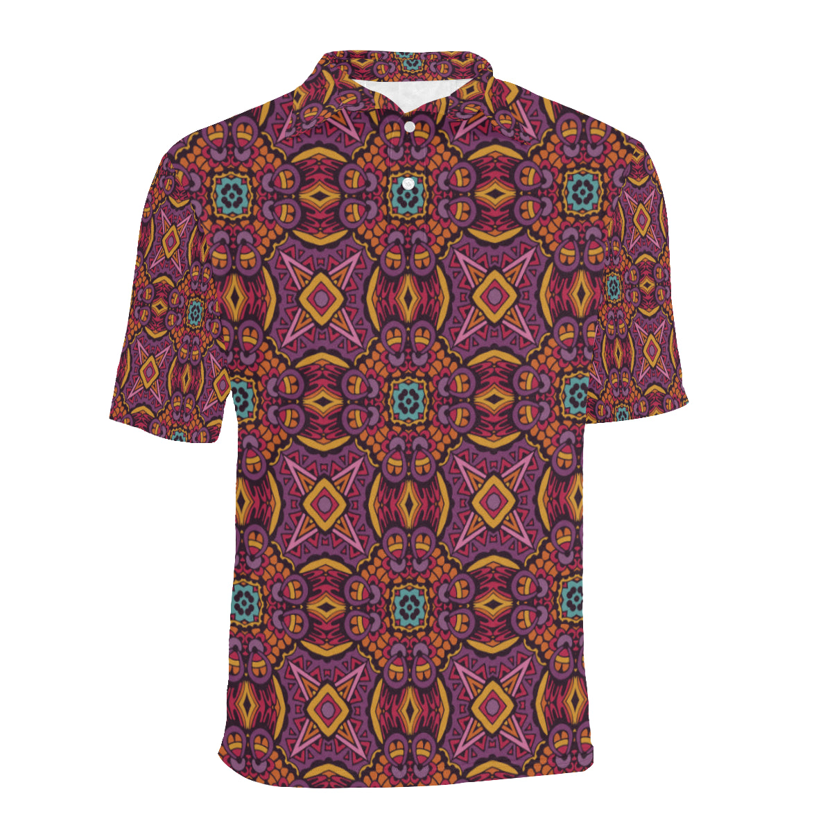 Bohemian Pattern Print Design 10 Men Polo Shirt