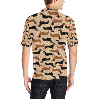 Dachshund Pattern Print Design 011 Men Polo Shirt
