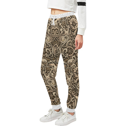 Nautical Tattoo Design Themed Print Unisex Sweatpants
