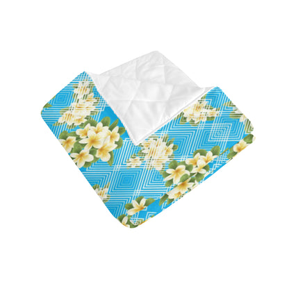 Yellow Plumeria Design Print Pattern Premium Quilt