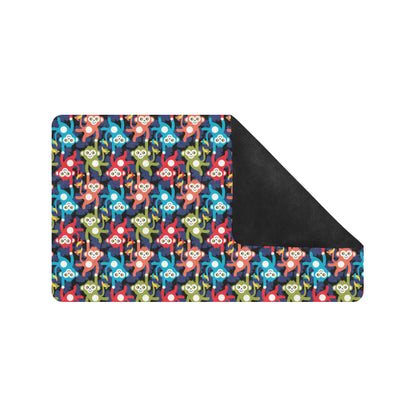 Monkey Colorful Design Themed Print Rubber Doormat