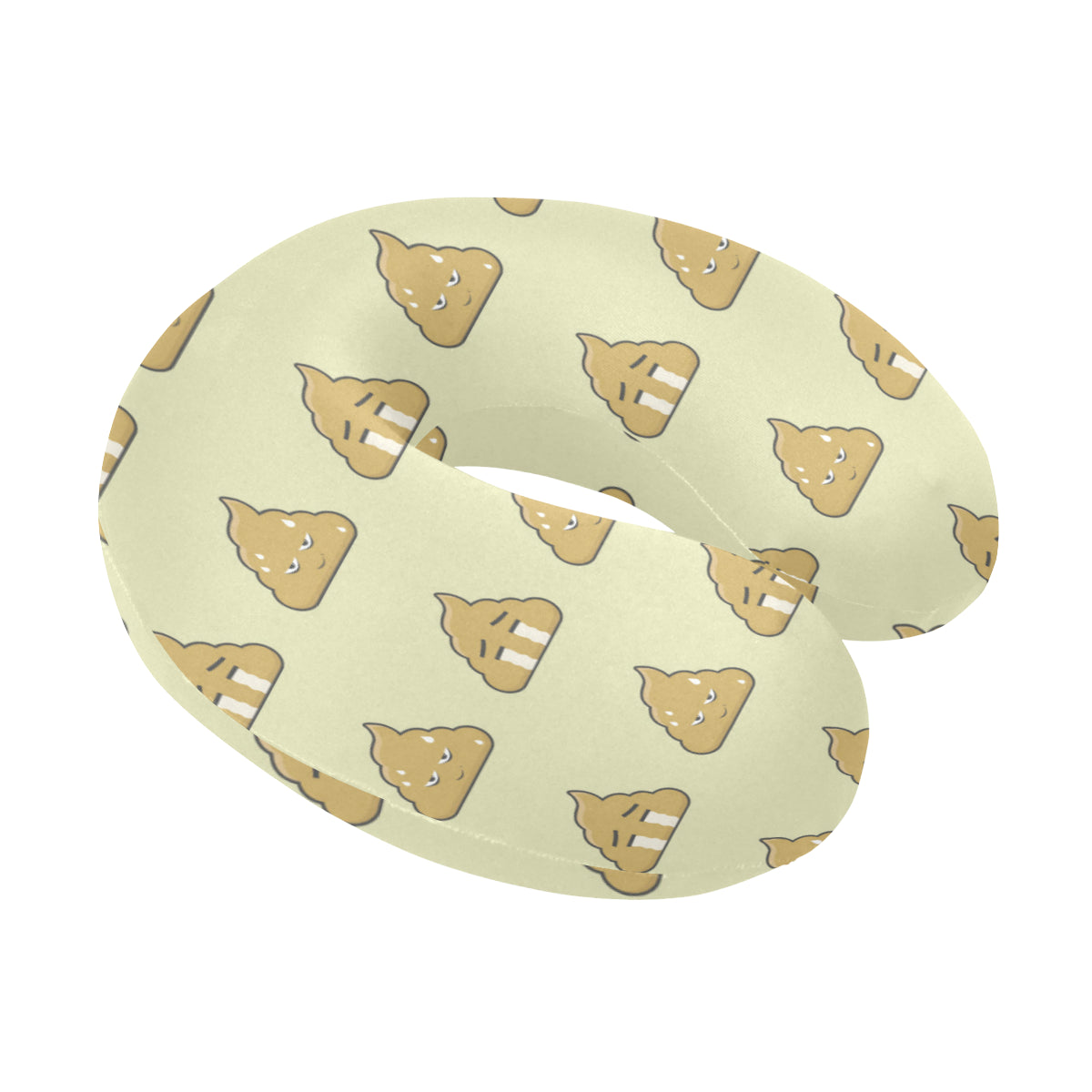 Poop Emoji Pattern Print Design A04 U-Shaped Travel Neck Pillow