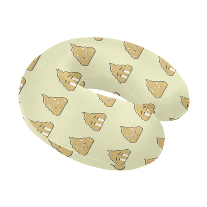 Poop Emoji Pattern Print Design A04 U-Shaped Travel Neck Pillow