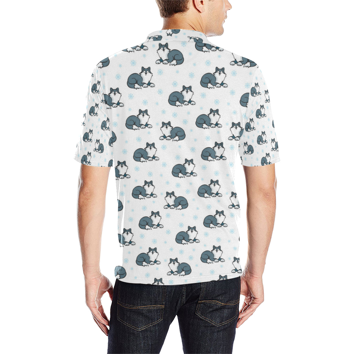 Alaskan Malamute Pattern Print Design 03 Men Polo Shirt