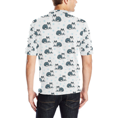 Alaskan Malamute Pattern Print Design 03 Men Polo Shirt