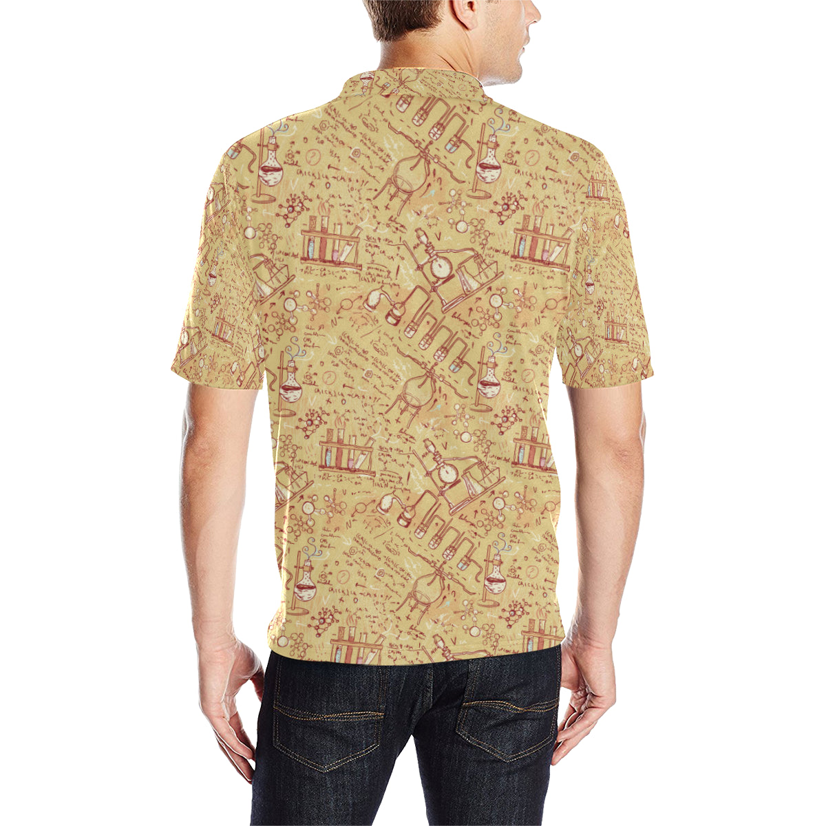 Chemical Pattern Print Design 01 Men Polo Shirt