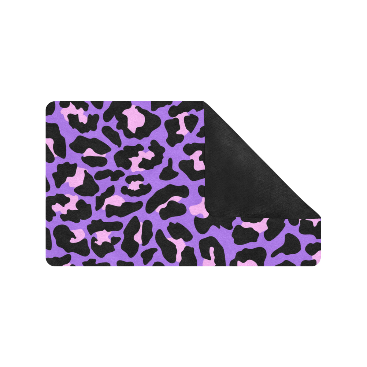 Cheetah Purple Neon Print Pattern Rubber Doormat