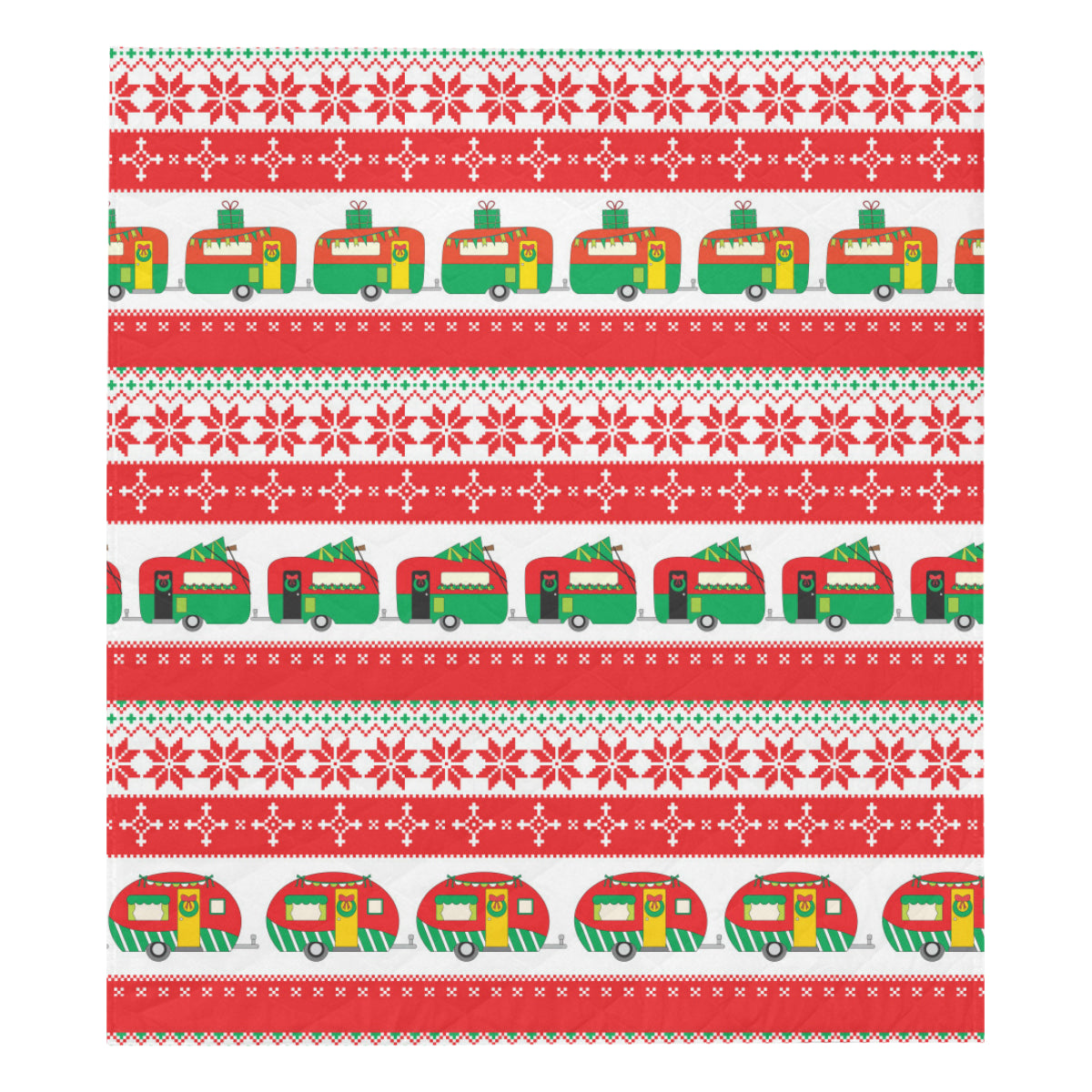 Camper Camping Ugly Christmas Design Print Premium Quilt