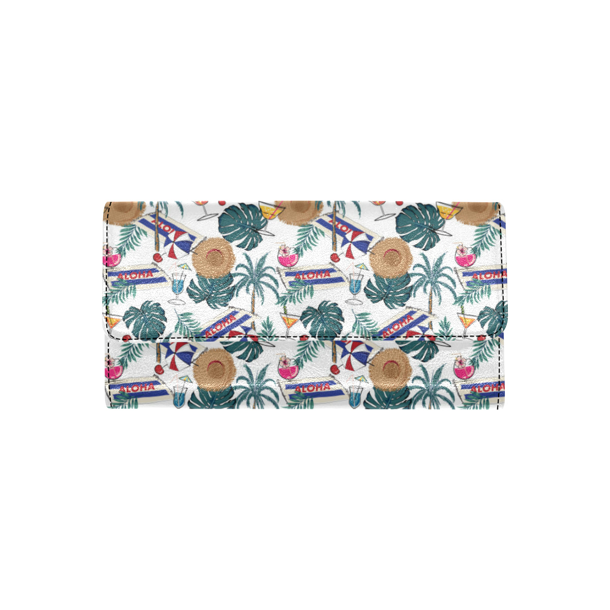 Aloha Hawaii Beach Pattern Print Design 04 Women's Trifold Wallet