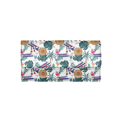 Aloha Hawaii Beach Pattern Print Design 04 Women's Trifold Wallet