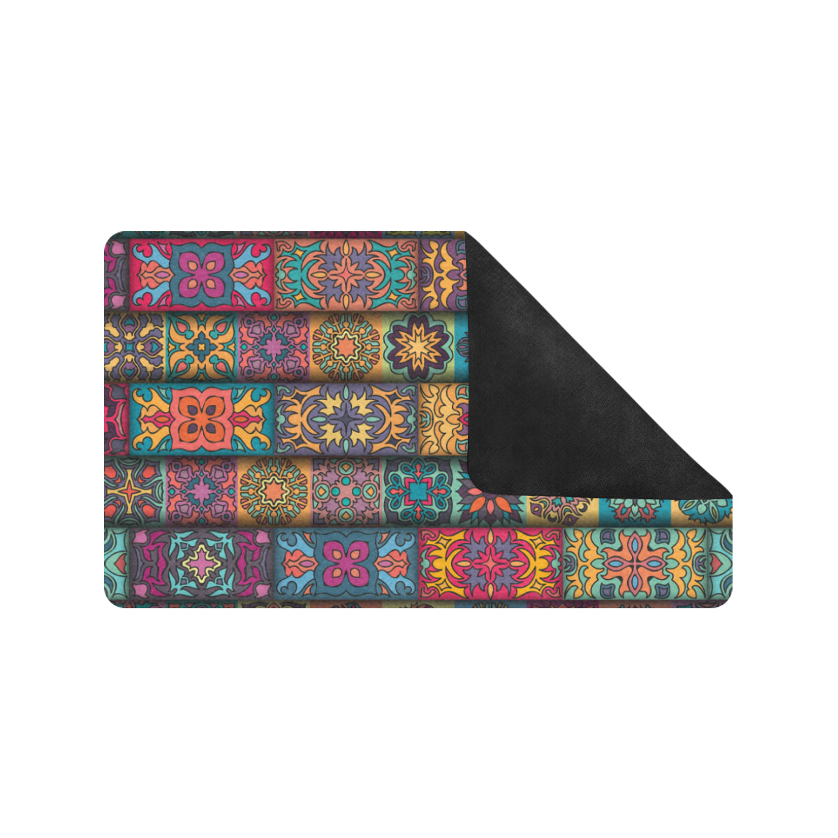 Mandala Style Design Print Rubber Doormat