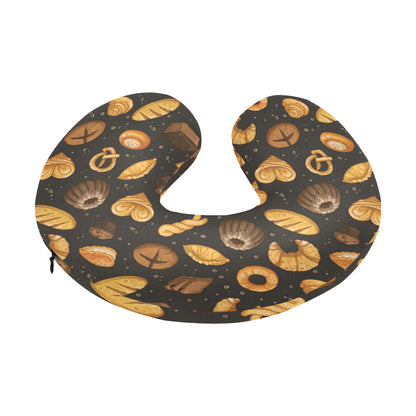 Bread Pattern Print Design 05 U-Shaped Travel Neck Pillow