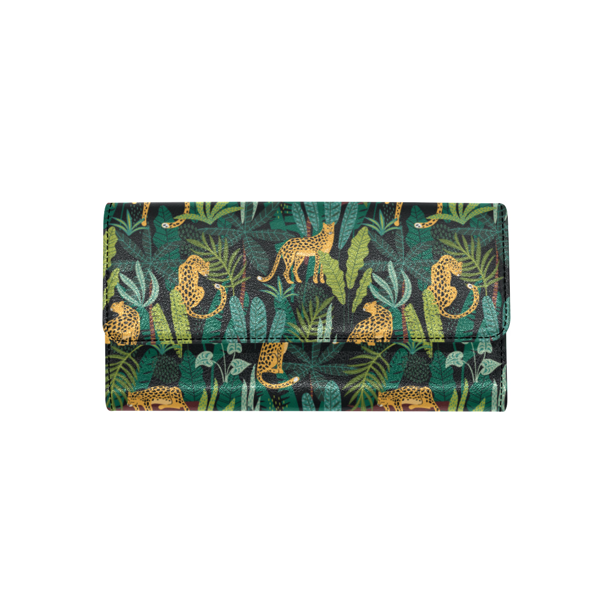 Jaguar Jungle Pattern Print Design 03 Women's Trifold Wallet