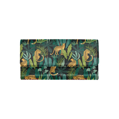 Jaguar Jungle Pattern Print Design 03 Women's Trifold Wallet