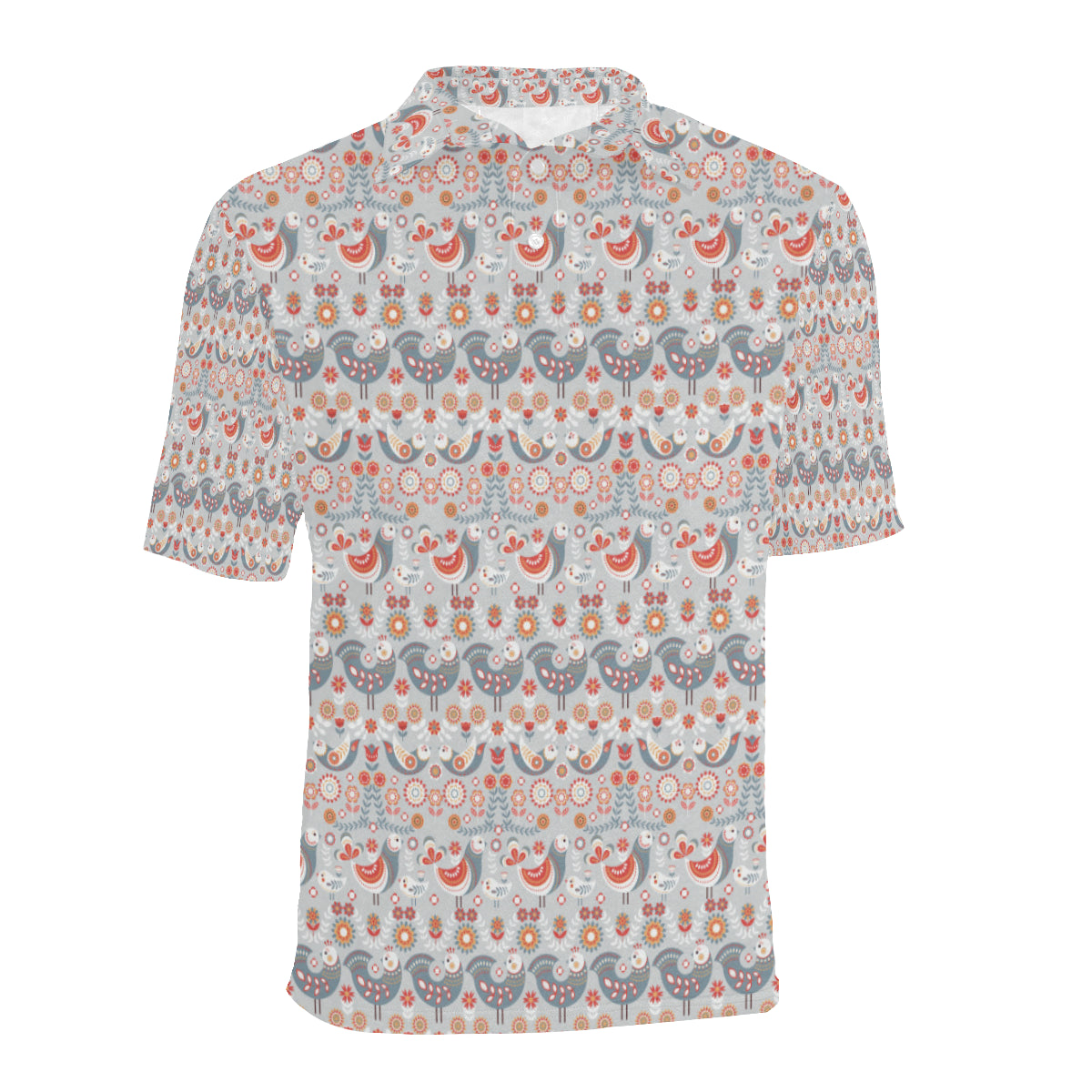 Swedish Nordic Design Print Men Polo Shirt