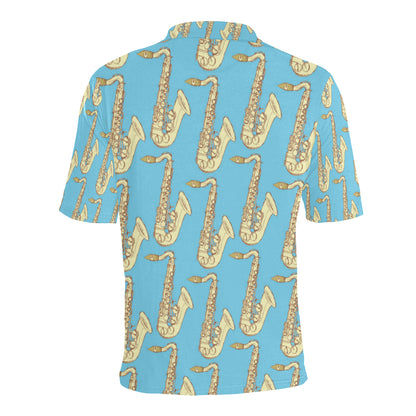 Saxophone Pattern Print Design 03 Men Polo Shirt