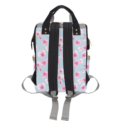 Orchid Pink Pattern Print Design OR01 Diaper Bag Backpack